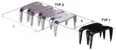 Zszywki naprawcze - Typ 1 i Typ 2 - naprawa rozciętych i rozdartych pasów gumowych